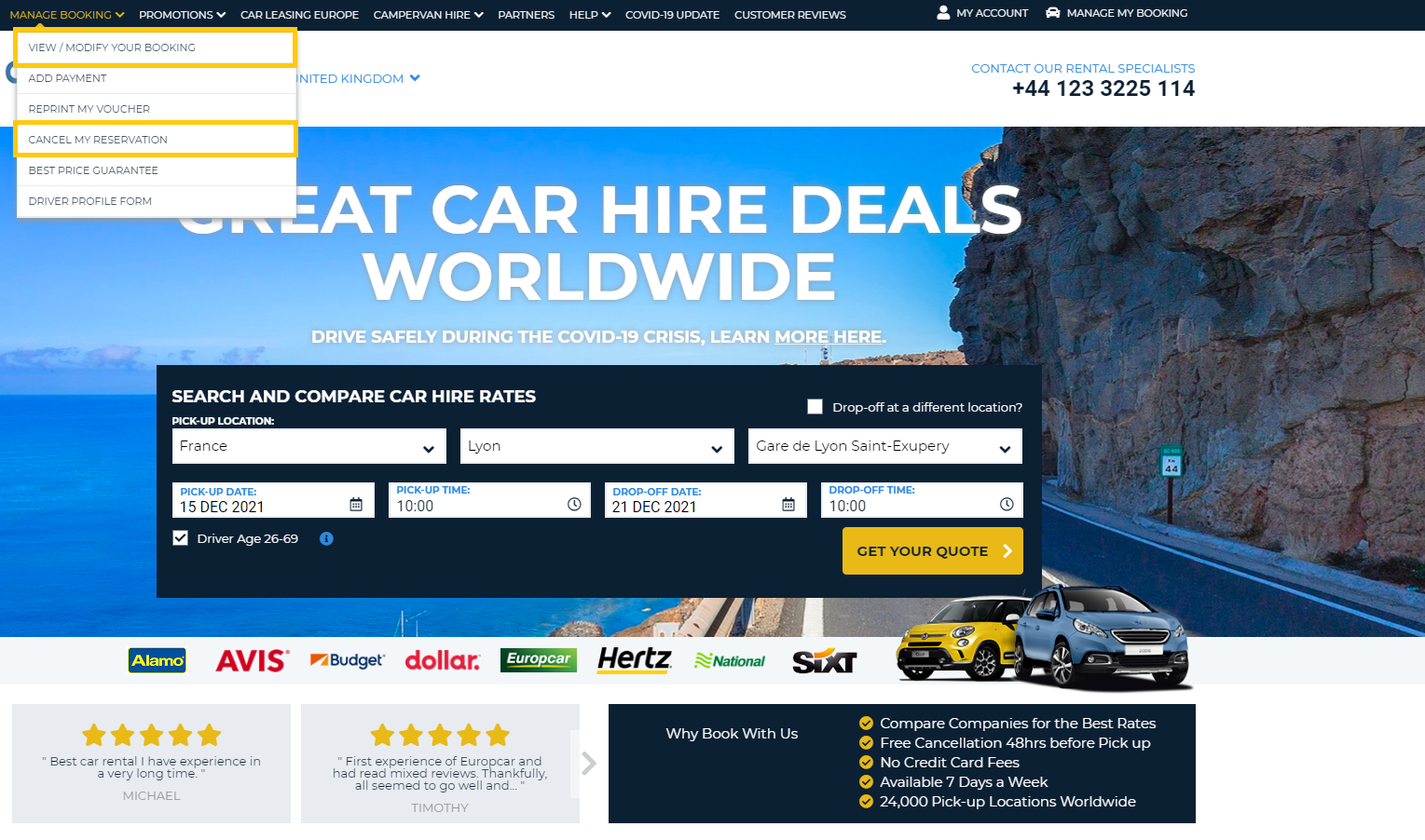 How to cancel or modify your booking - Accessing your booking